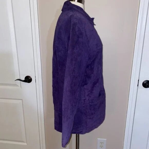 Vintage Purple Suede Coat St. John's Bay Medium EUC - Picture 3 of 4